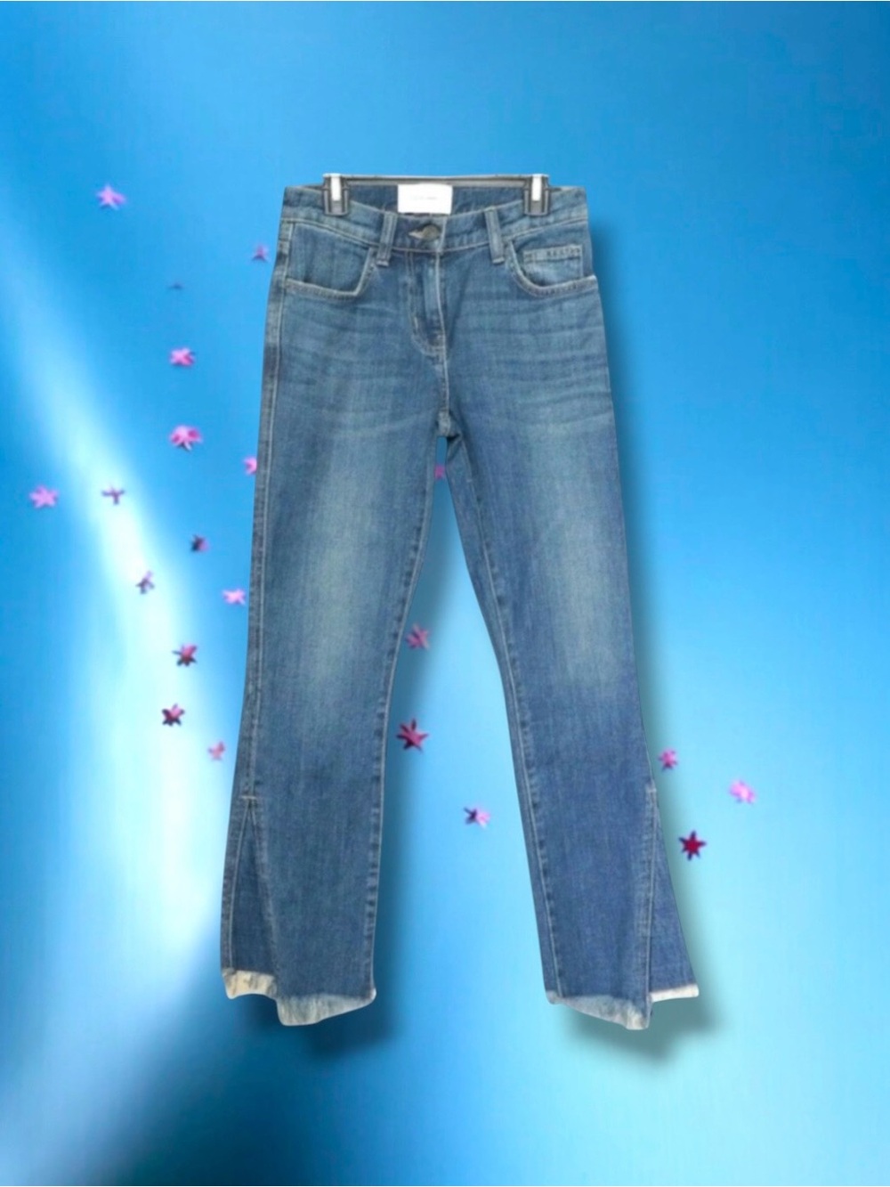 🆕💞Current Elliot The Fan Kick Jeans Frayed Flared Bottoms • Color BRUSH • Sz. 26